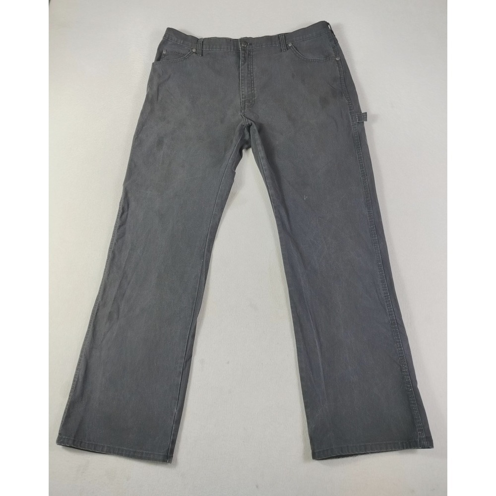 Dickies Carpenter Pants Mens 38 Black Stretch Canvas Workwear Relaxed Utility